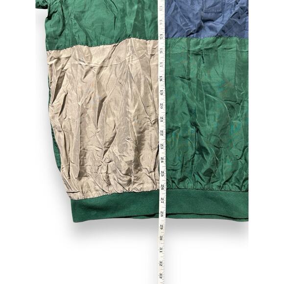 VTG John L Blair Shirt‎ Men XL Short Sleeve Pullover 100% Silk Green Blue NWT - Picture 6 of 6